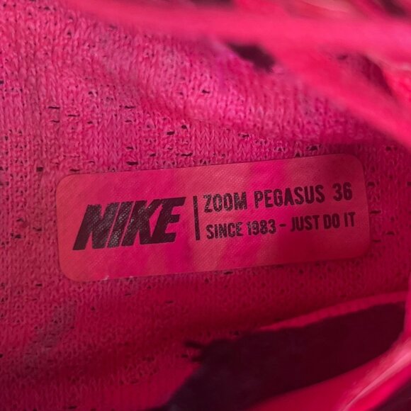 Nike Zoom Pegasus Womens 36 Running Shoes Pink Black Size 8.5 - Picture 8 of 16